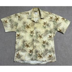 Pierre Cardin Shirt Mens Large Floral Hawaiian Button Up Vintage Retro Print 90s